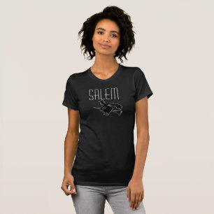 T-shirt noir de sorcière de Salem le Massachusett