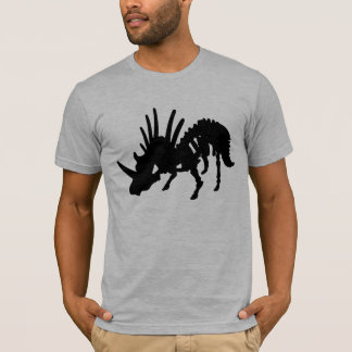 T-shirt Noir de squelette de dinosaure de Styracosaurus