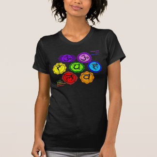 T-SHIRT NOIR DE SYMBOLES DU YOGA REIKI SEPT