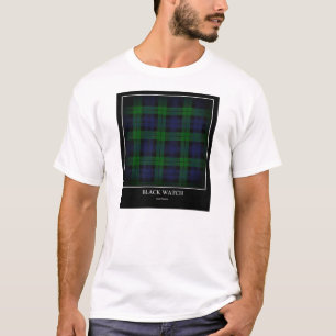T-shirt noir de tartan de montre