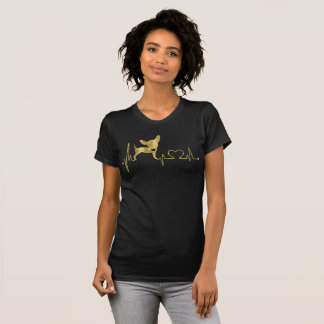 T-shirt Noir de tee - shirt de chiwawa de feuille d'or