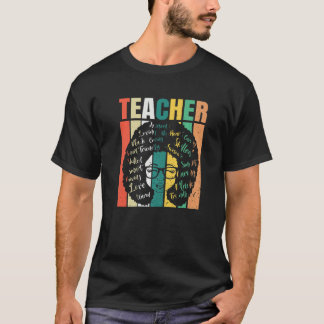 T-shirt Noir Définitions des enseignants Mois de l'histoir