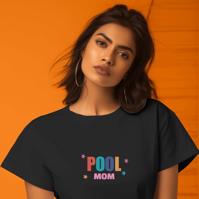T-Shirt noir d'été de natation en piscine typograp (Créateur téléchargé)