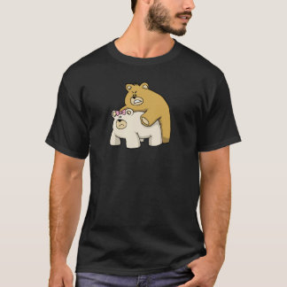 T-shirt noir d'étreinte d'ours