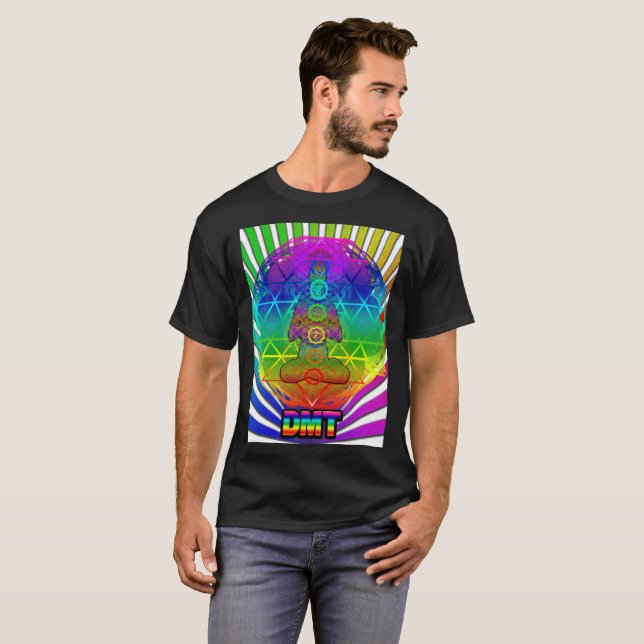 T-shirt Noir DMT-Chakra (Devant entier)