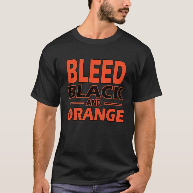 T-shirt Noir doré et orange (Devant)