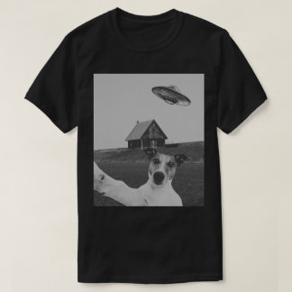 T-shirt noir drôle de chien selfie unisexe pour am
