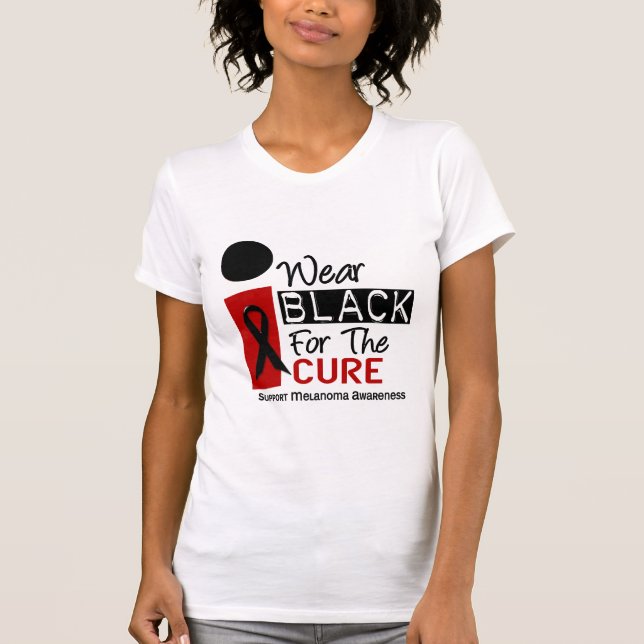 T-shirt Noir d'usage du mélanome I pour le traitement 9 (Devant)