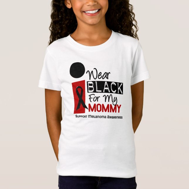 T-Shirt Noir d'usage du mélanome I pour ma maman 9 (Devant)