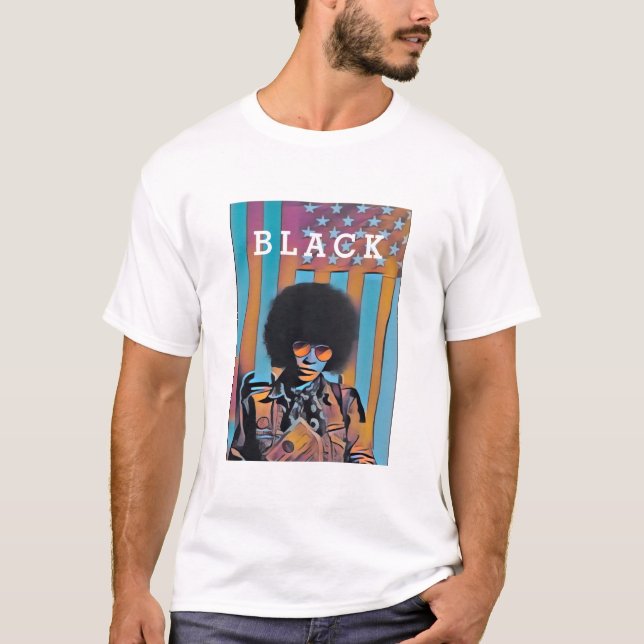 T-SHIRT "NOIR" EN AMÉRIQUE - HISTOIRE NOIRE DE L'ANGELA DA (Devant)