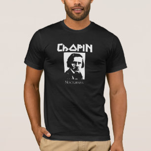 T-shirt noir en métal de nocturnes Chopin