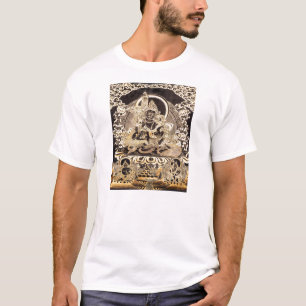 T-shirt Noir et art bouddhiste tibétain d'or