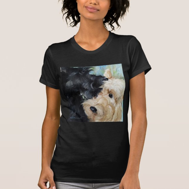 T-shirt Noir et art écossais blond comme les blés de (Devant)