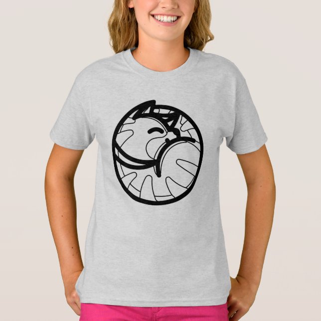 T-shirt NOIR ET BLANC #45 - Chat qui dort V01 (Devant)