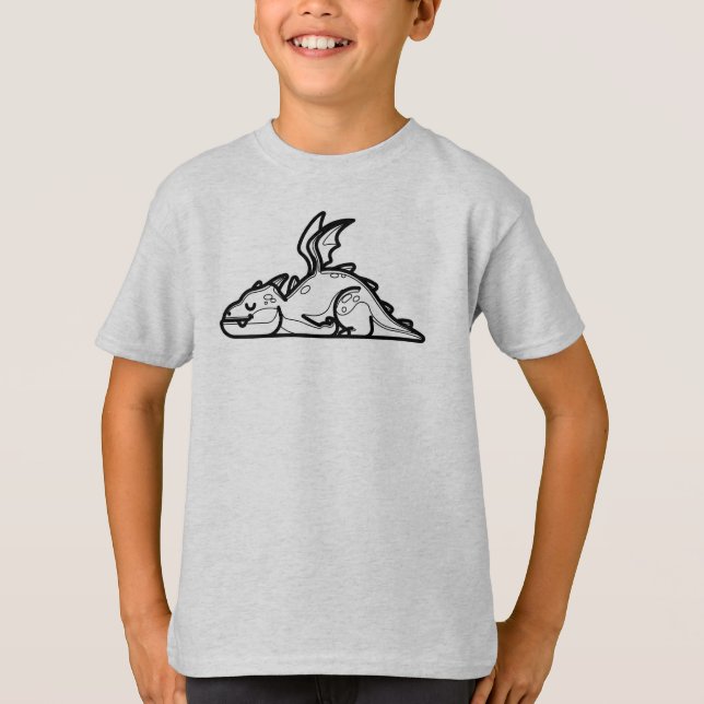 T-shirt NOIR ET BLANC #50 - Dragon dormant (Devant)