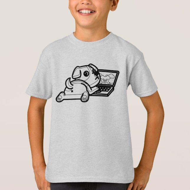 T-shirt NOIR ET BLANC #53 - Un chien de designer (Devant)