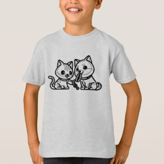 T-shirt NOIR ET BLANC #55 - Chien et chat meilleurs amis V