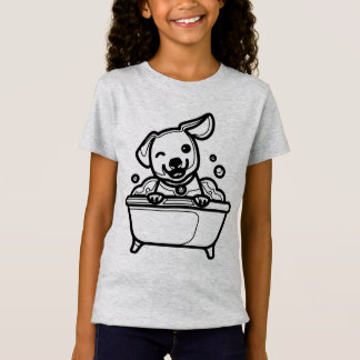T-Shirt NOIR ET BLANC #58 - Chien se baignant