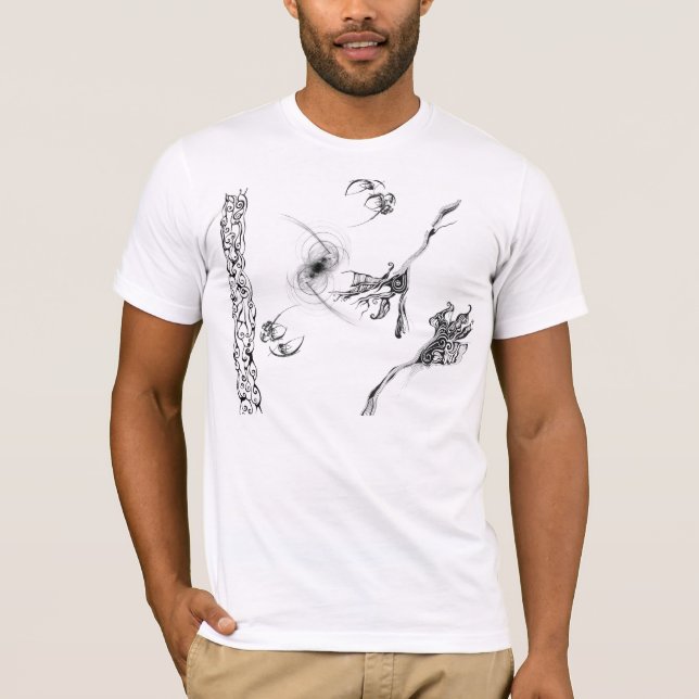 T-shirt Noir et blanc abstrait (Devant)
