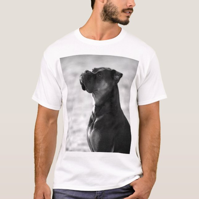 T-shirt noir et blanc de boxeur (Devant)