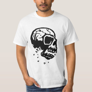 T-shirt noir et blanc de crâne de émiettage
