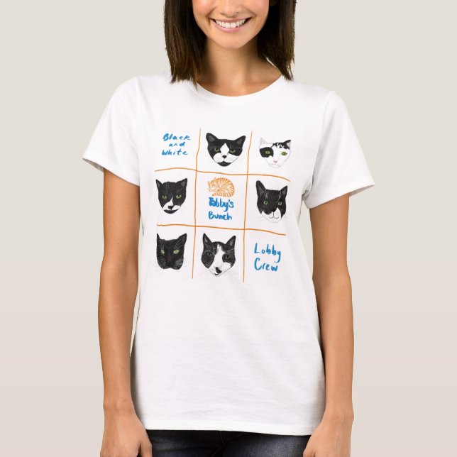 T-shirt noir et blanc de l'équipe du hall (Devant)