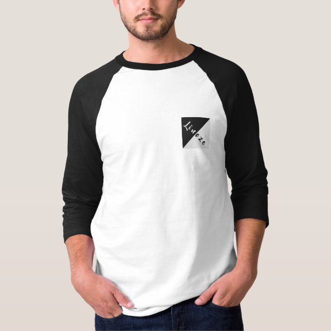 T-shirt noir et blanc de Linoze (Devant)