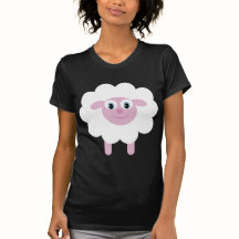 T-shirt noir et blanc de moutons mignons de bande
