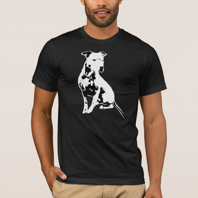 T-shirt noir et blanc de Pitbull (Devant)
