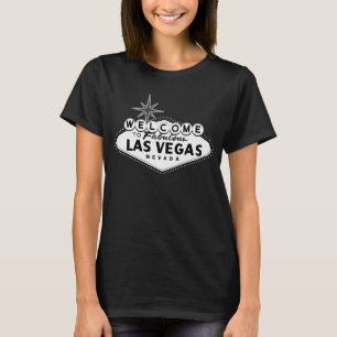 T-shirt noir et blanc de signe de Las Vegas