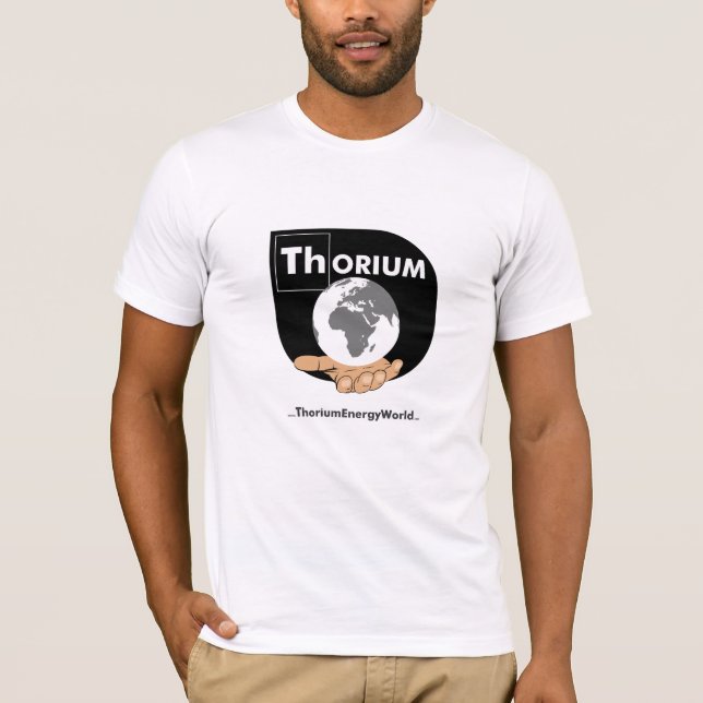 T-shirt noir et blanc de thorium de logo (Devant)
