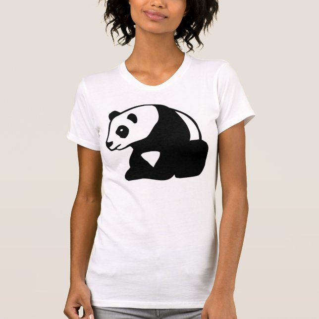 T-SHIRT NOIR ET BLANC D'OURS PANDA (Devant)