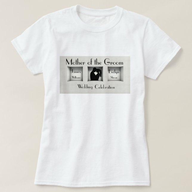 T-shirt Noir et blanc, Mère branchée de la chambre (Design devant)
