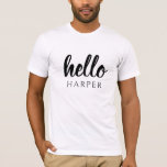 T-shirt Noir Et Blanc Minimal Moderne Bonjour Et Vous Nomm<br><div class="desc">Noir Et Blanc Minimal Moderne Bonjour Et Vous Nommez</div>