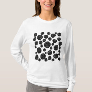 T-shirt Noir et blanc, modèle de roses