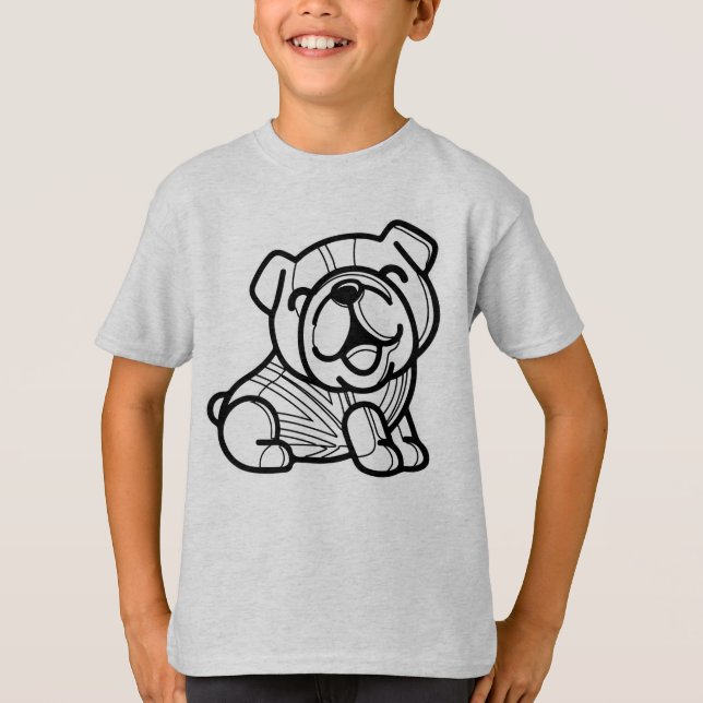 T-shirt NOIR ET BLANC N° 43 - Britanniques Bulldog (Devant)