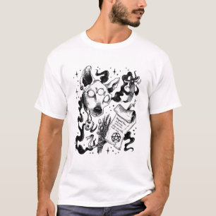 T-Shirt noir et blanc sorcier magique