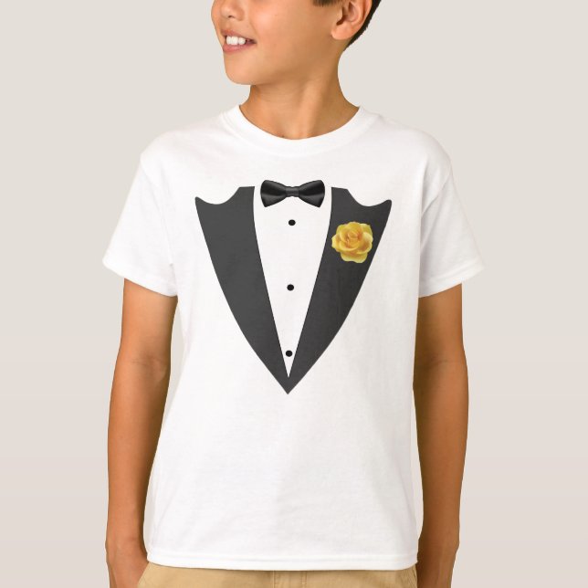 T-shirt noir et blanc Tuxedo (Devant)