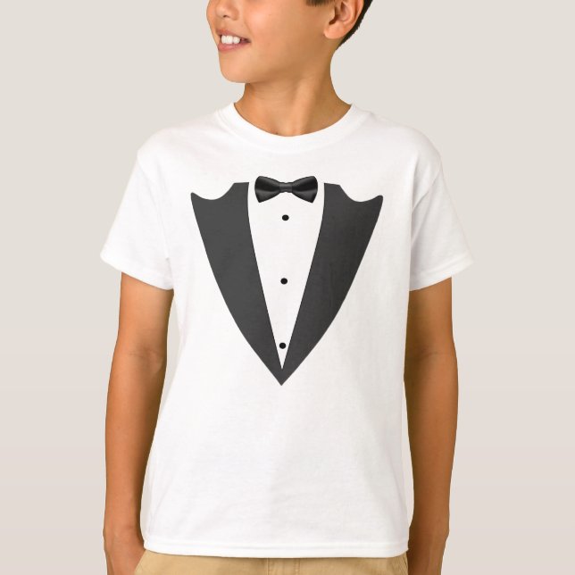T-shirt noir et blanc Tuxedo (Devant)
