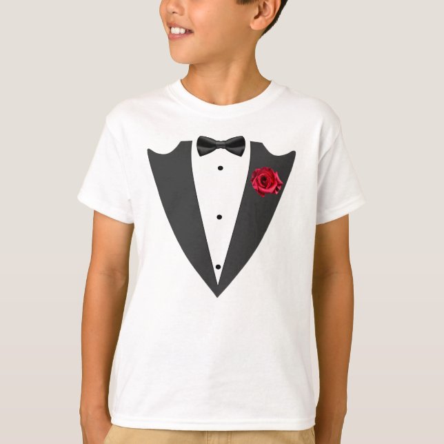 T-shirt noir et blanc Tuxedo (Devant)