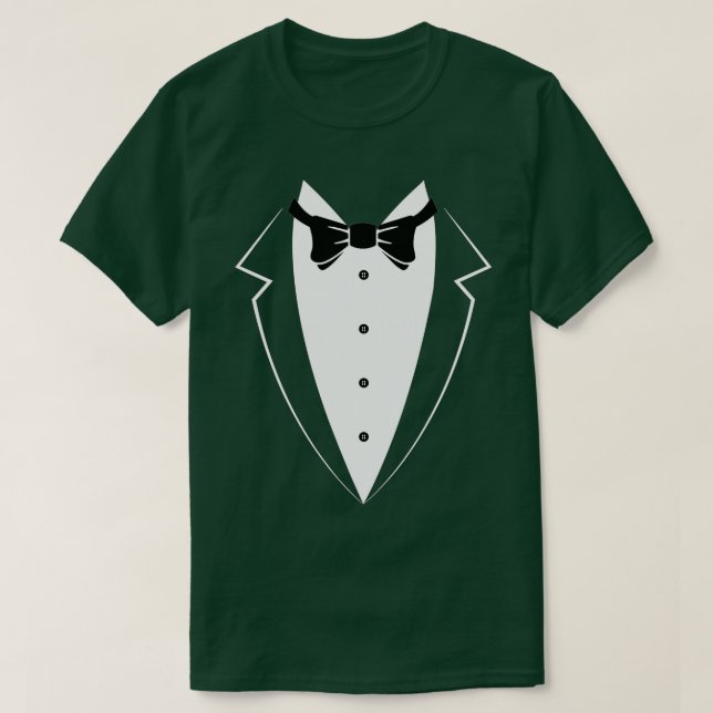 T-shirt Noir et blanc Tuxedo Bow Cravate costume drôle Nov (Design devant)