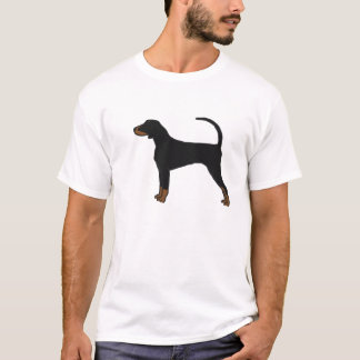 T-shirt noir et bronzage de Coonhound