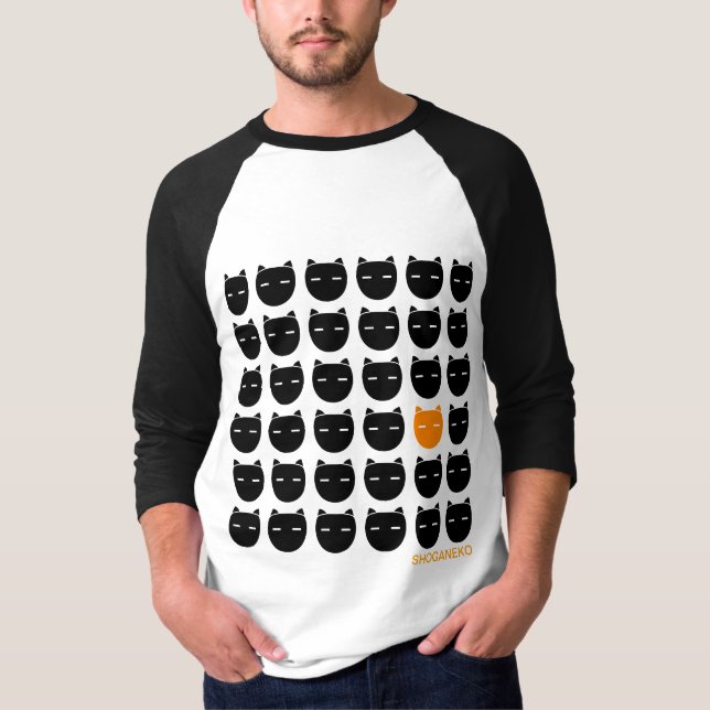 T-shirt Noir et chats de gingembre (Devant)