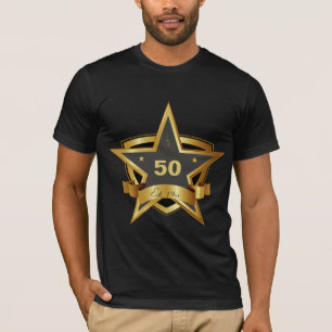 T-shirt Noir et cinquantième étoile d'anniversaire d'or