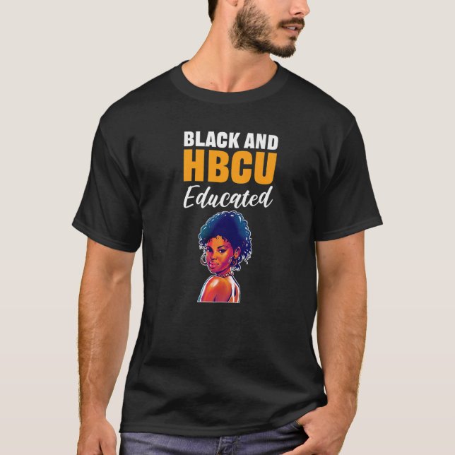 T-shirt Noir Et HBCU Histoire Éduquée Colleg Historique (Devant)