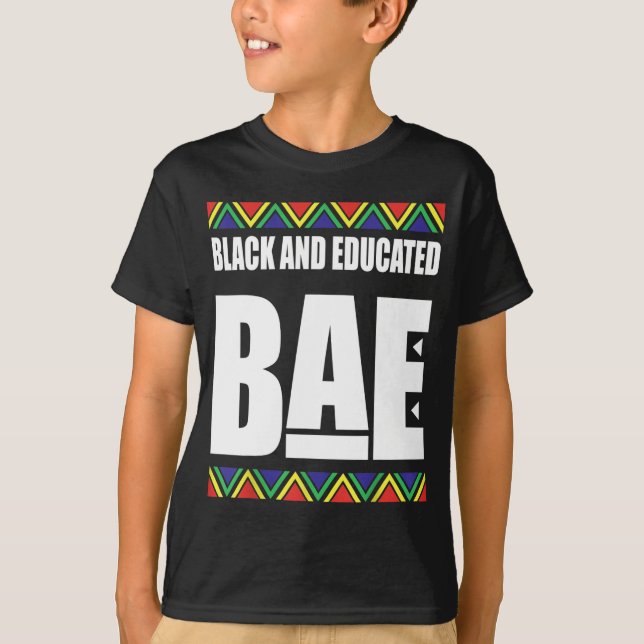 T-shirt Noir et instruit Noir mois de l'histoire (Devant)