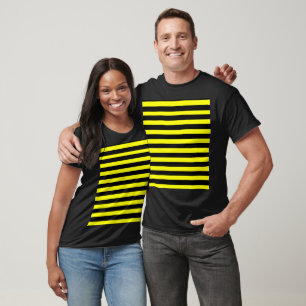 T-shirt Noir et Jaune rayé PERSONNALISABLE