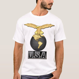 T-shirt Noir et or Etats-Unis
