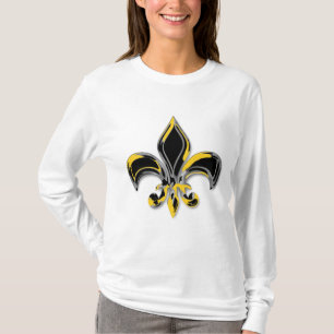 T-shirt Noir et or Fleur de lis