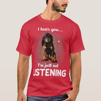 T-shirt Noir et Tan Coonhound Je vous entends ne pas écout
